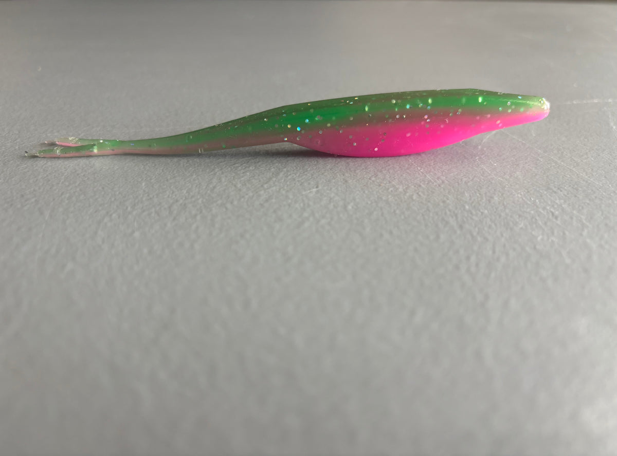 Fluke 5-1/2”- Nuclear Chicken 10 per pack- shrimp scent