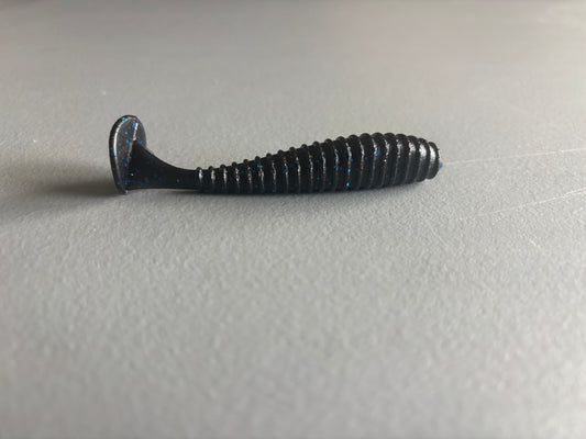 Swimbait 3-1/2” Ripper Midnight Flake 9 per pack- coffee scent